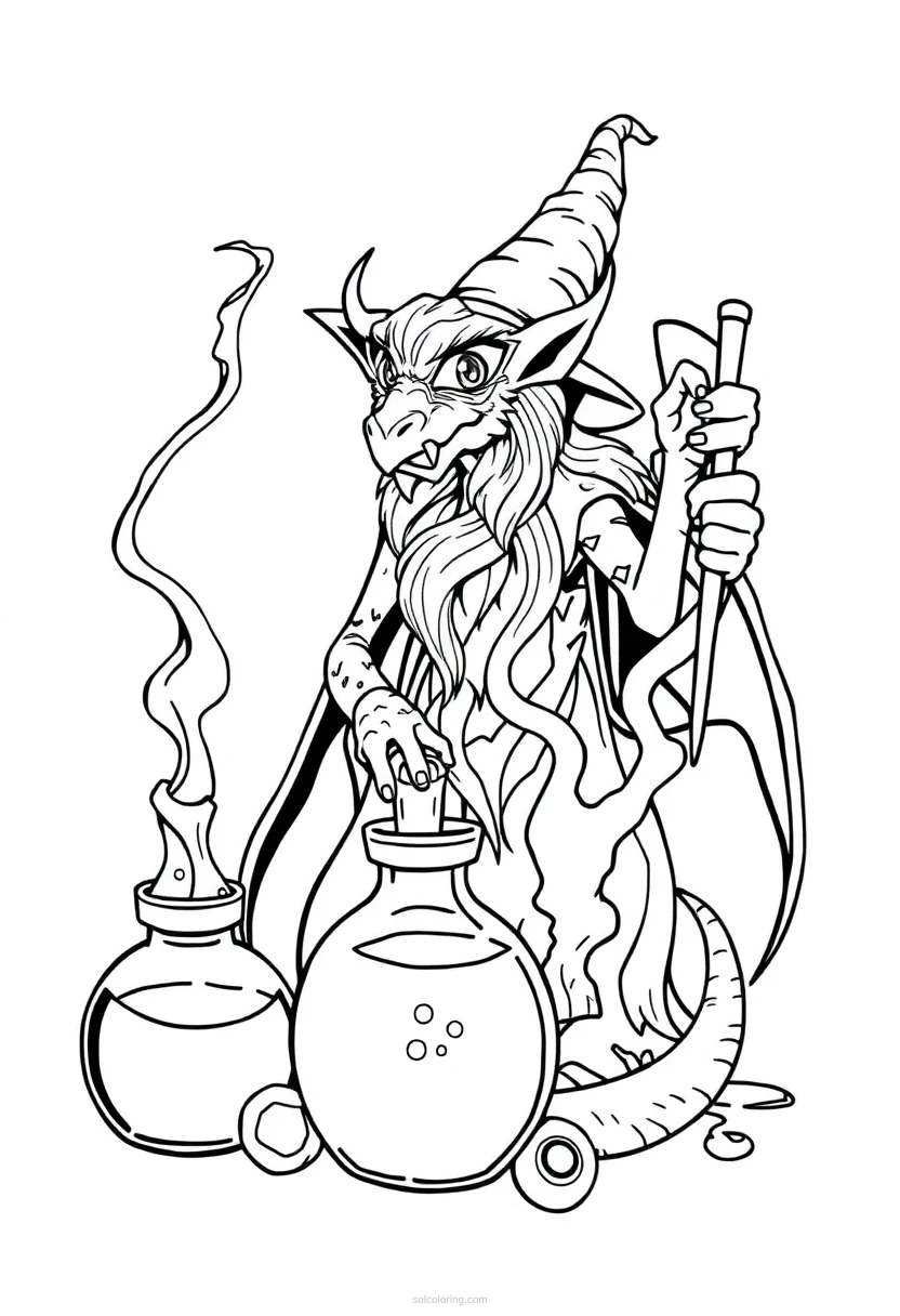 Magic Potions coloring page for kids