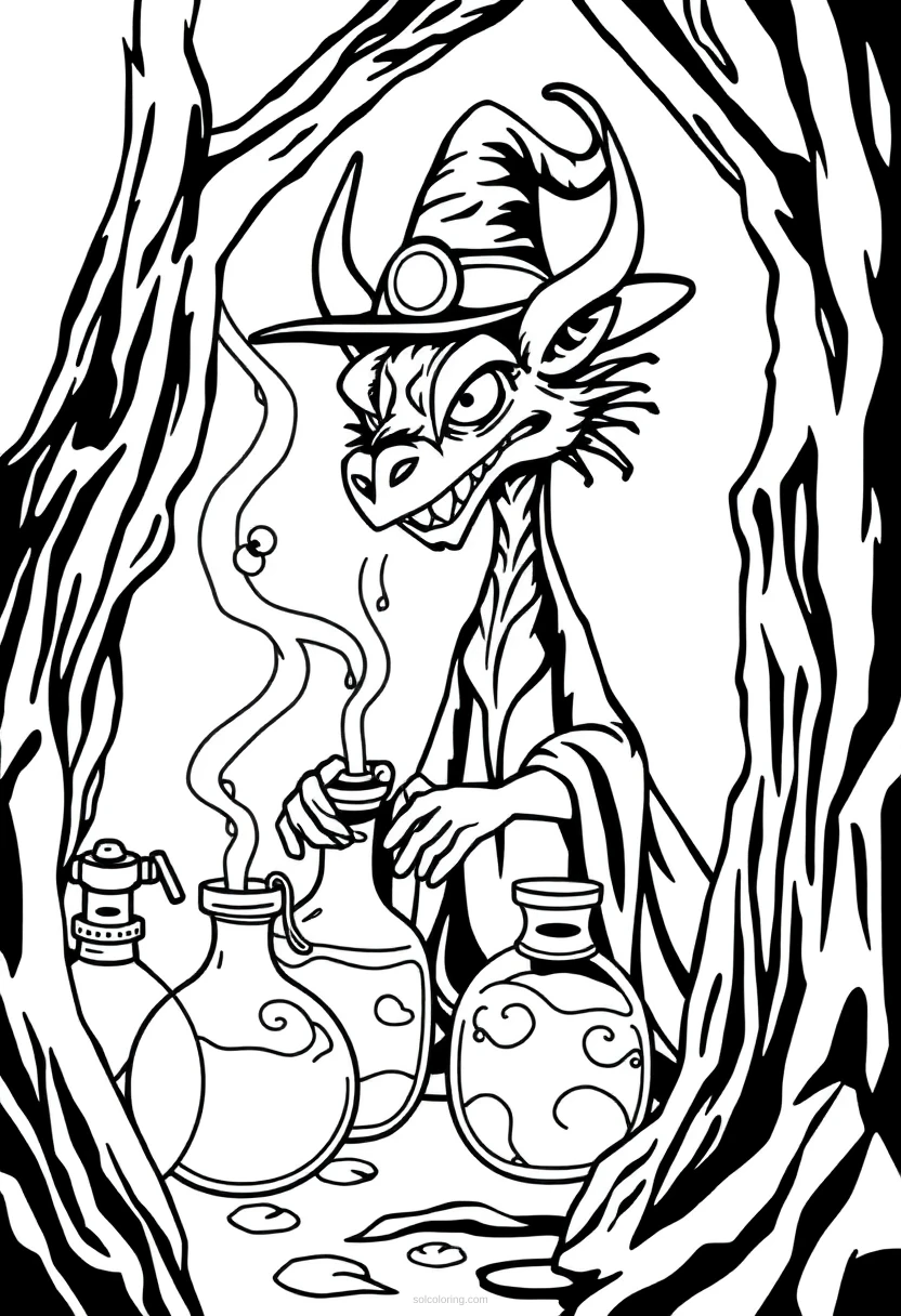 Magic Potions coloring page for kids
