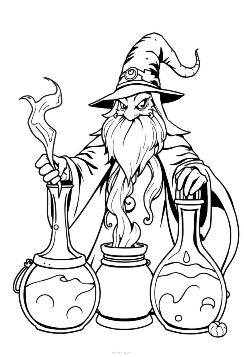 Magic Potions coloring page for kids