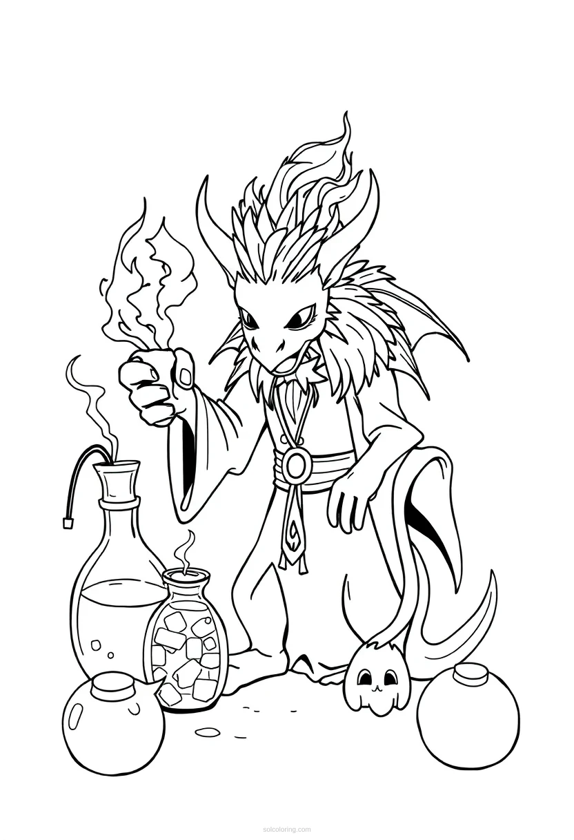 Magic Potions coloring page for kids