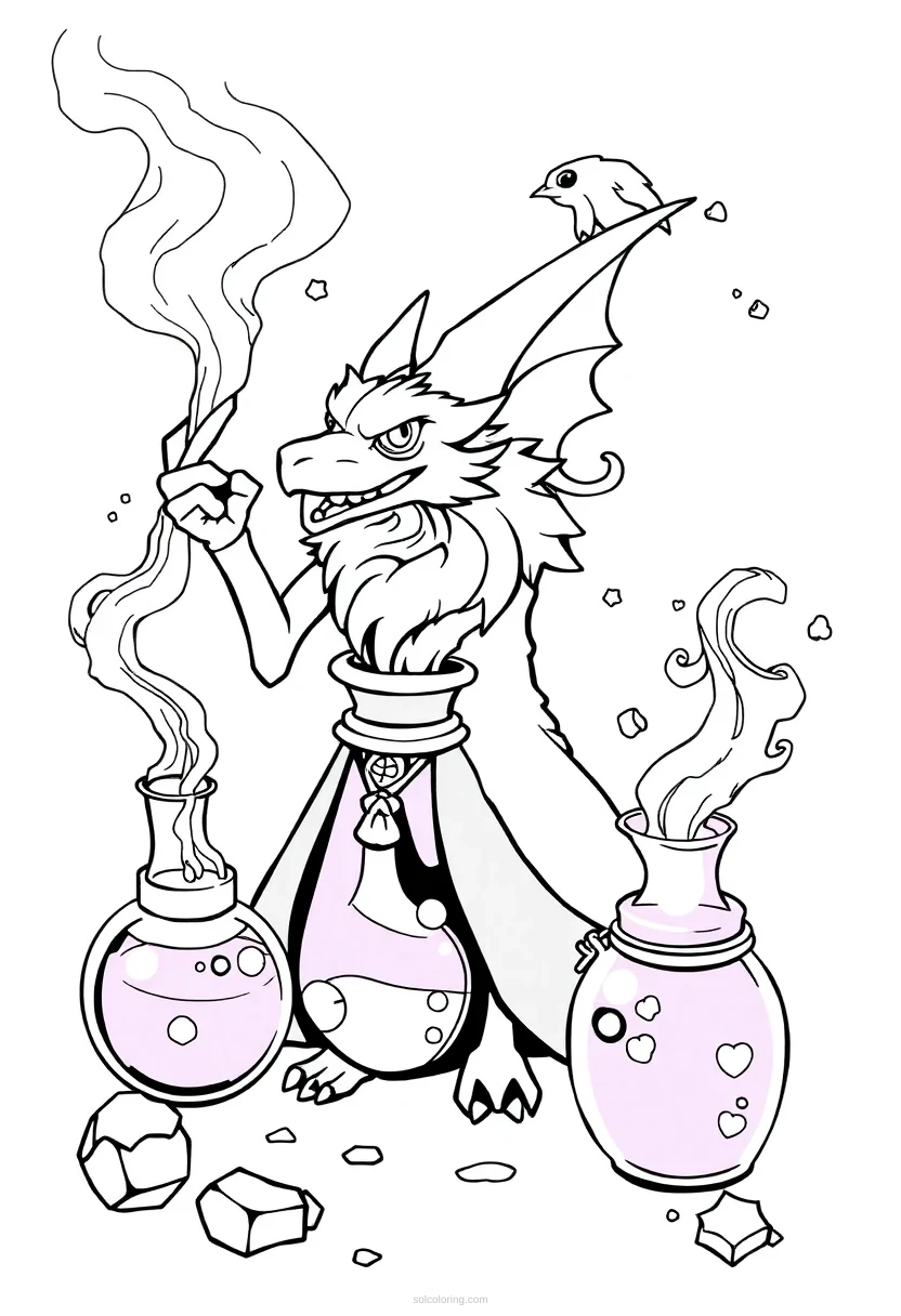 Magic Potions coloring page for kids
