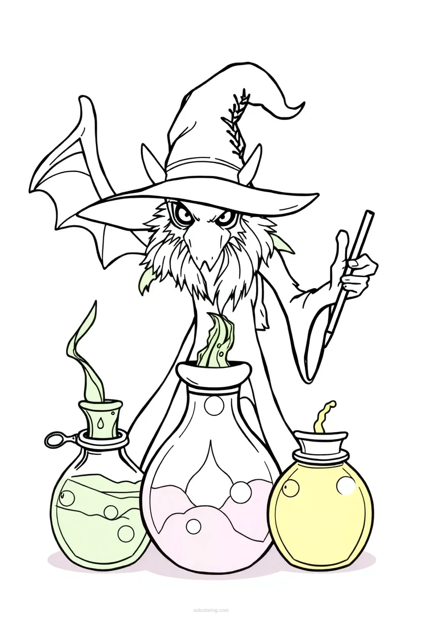 Magic Potions coloring page for kids