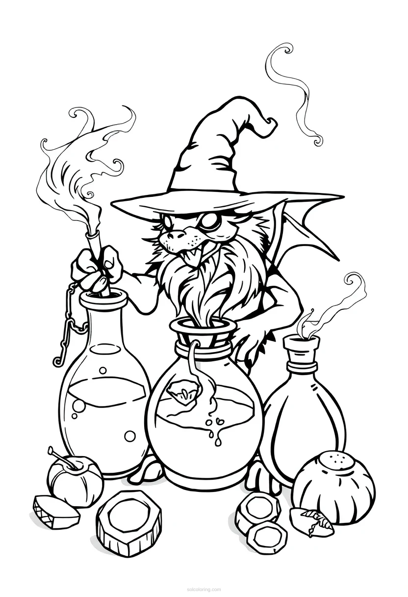 Magic Potions coloring page for kids