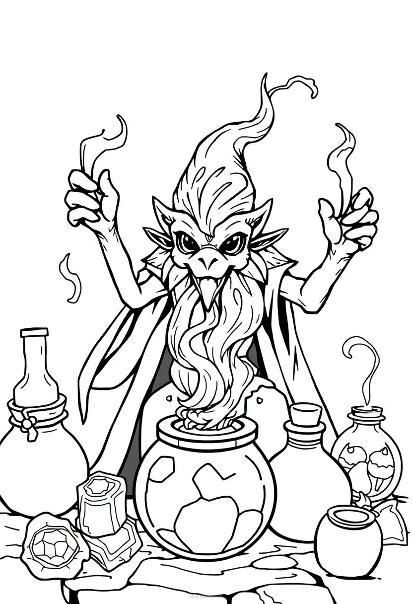 Magic Potions coloring page for kids