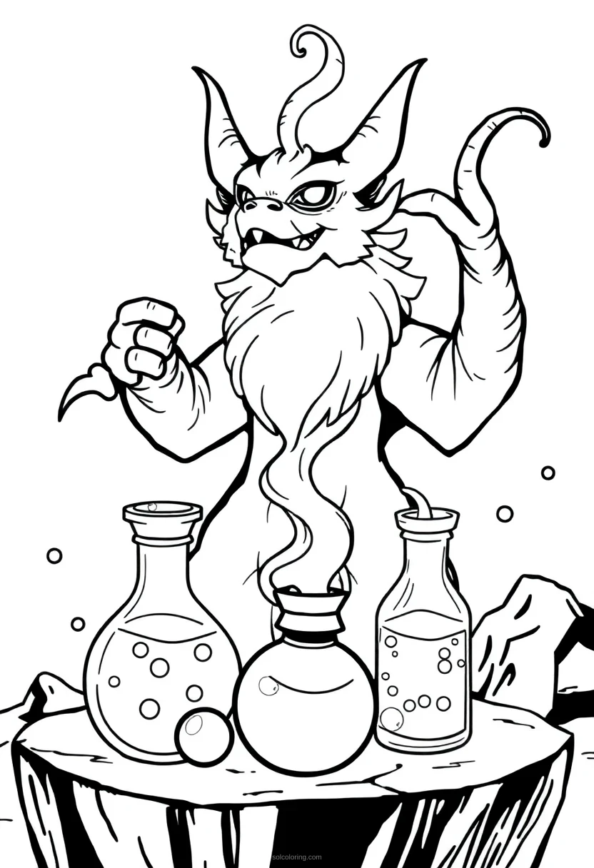 Magic Potions coloring page for kids