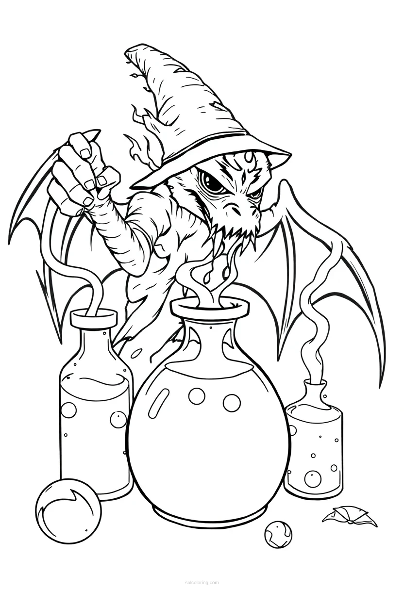Magic Potions coloring page for kids