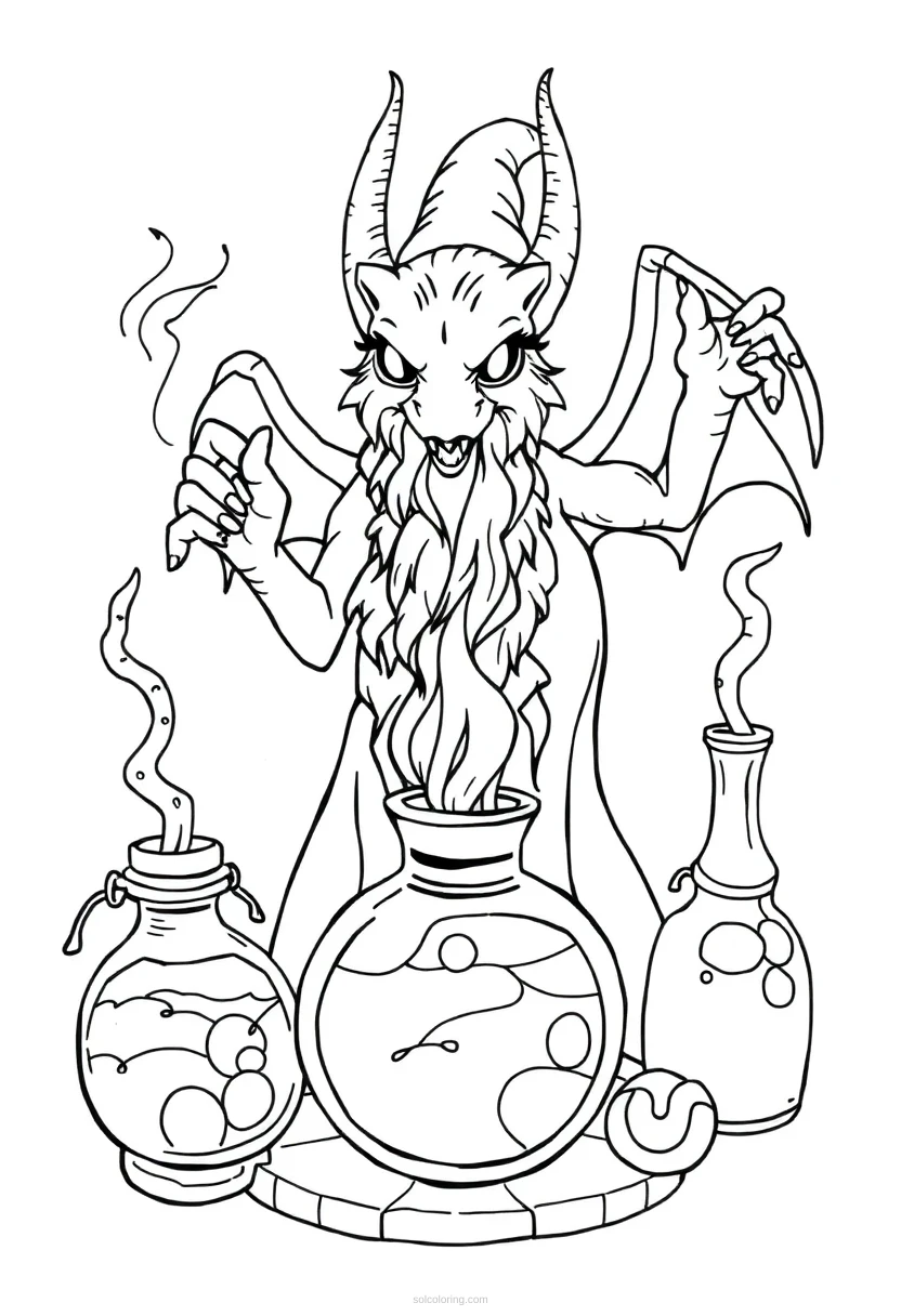 Magic Potions coloring page for kids