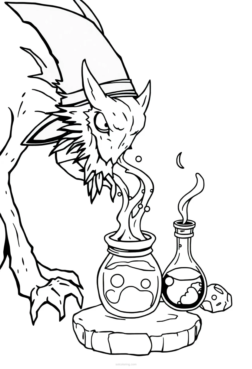 Magic Potions coloring page for kids