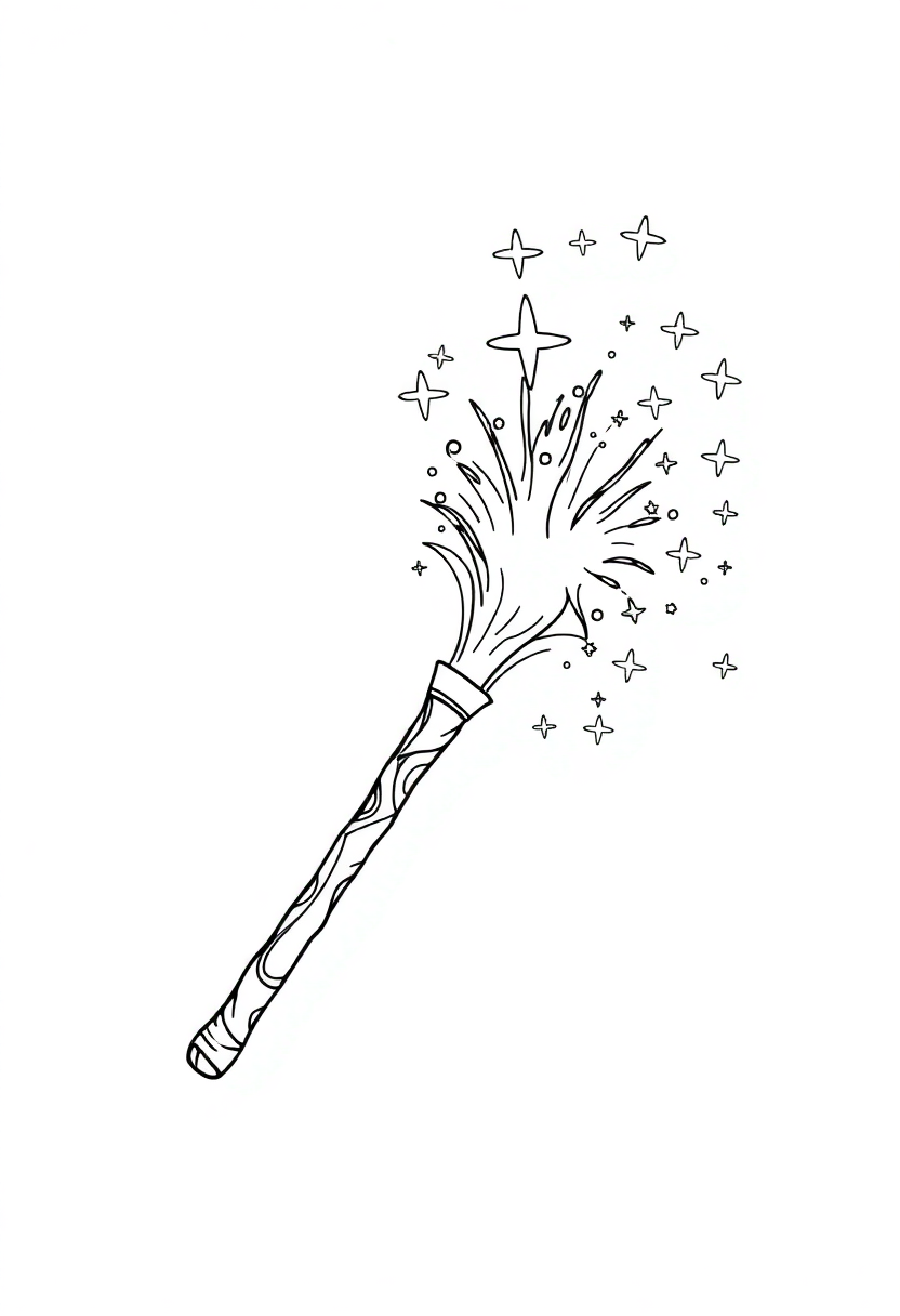 Magic Wand With Sparkles coloring pages