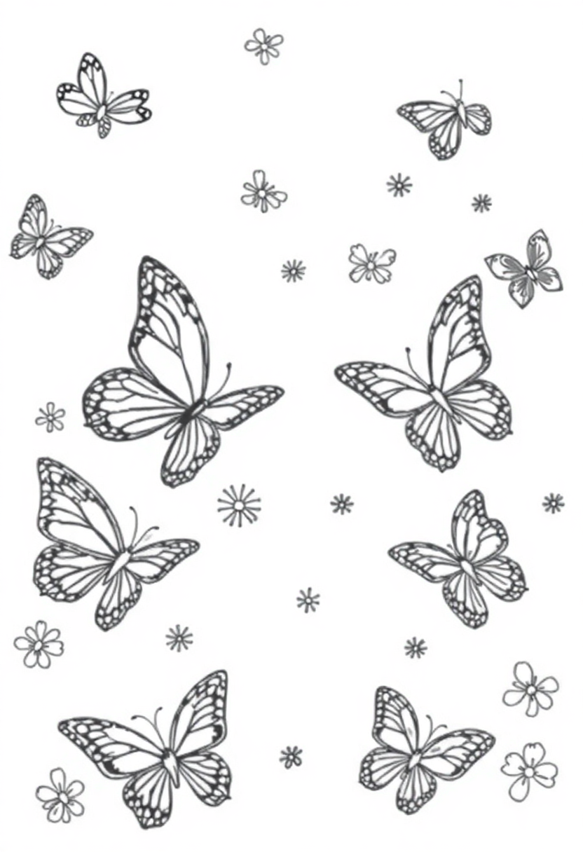 Magical Butterflies coloring page for kids