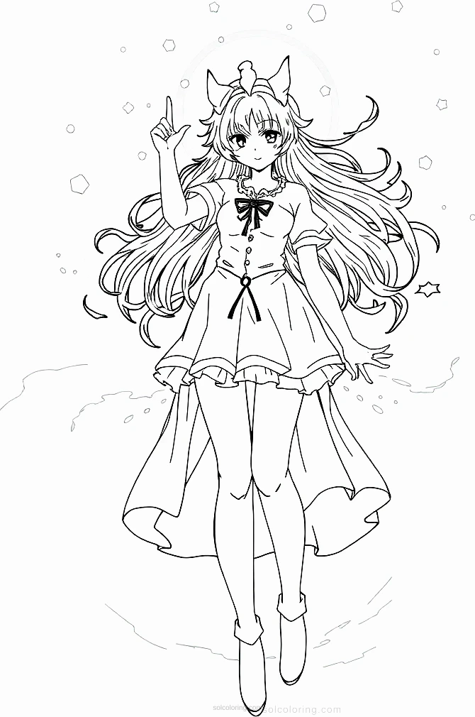 Magical Girl Transformation Scene coloring page for kids