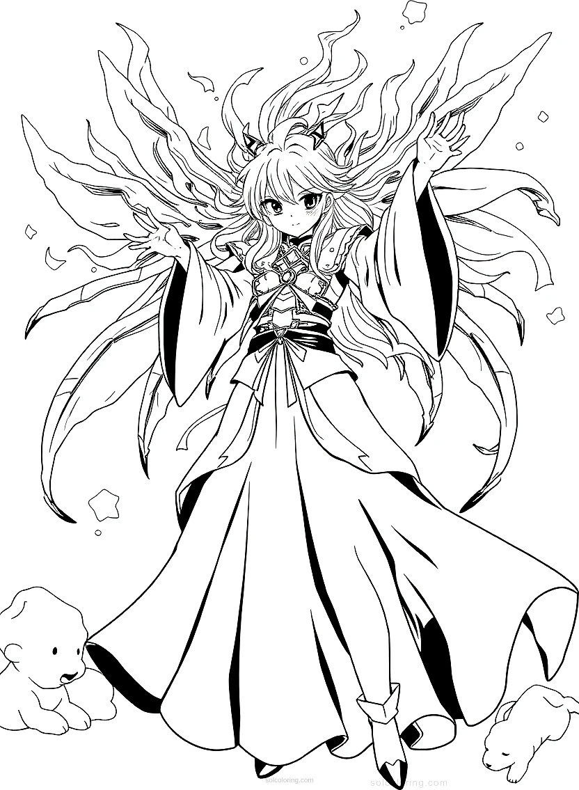 Magical Girl Transformation Scene coloring pages