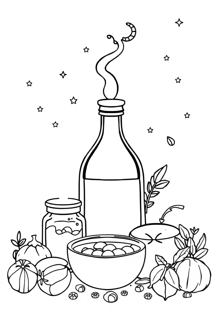 Magical Ingredients Collection coloring page for kids
