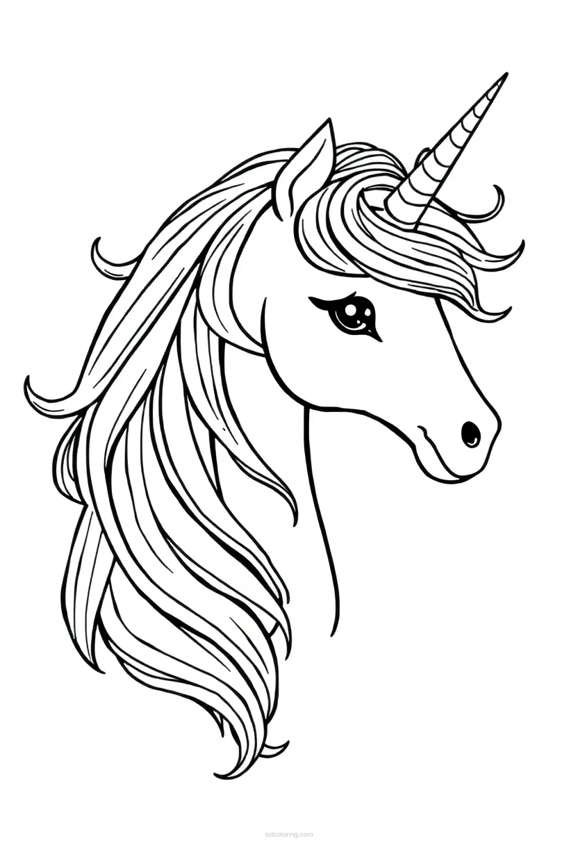 Magical Unicorn With Rainbow Mane coloring pages
