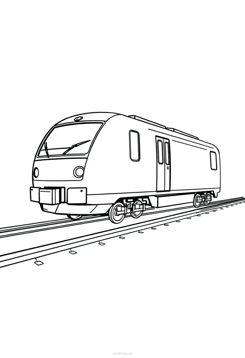 Magnetic Levitation Train coloring page for kids