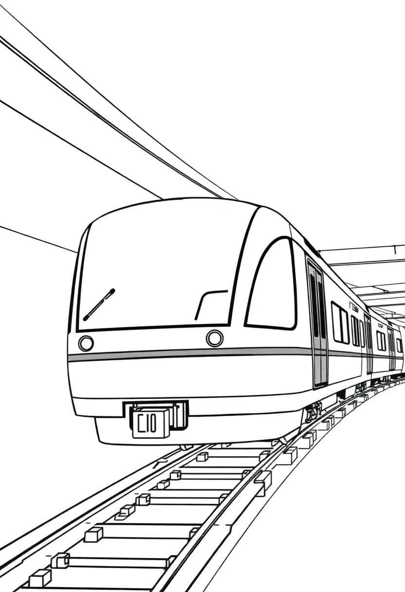 Magnetic Levitation Train coloring page, free printable