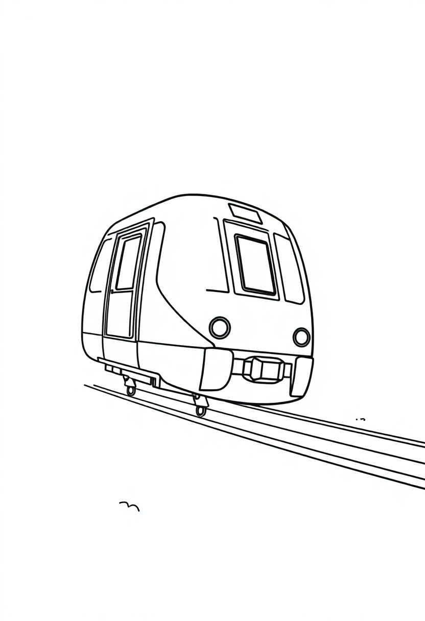 Magnetic Levitation Train coloring page, free printable