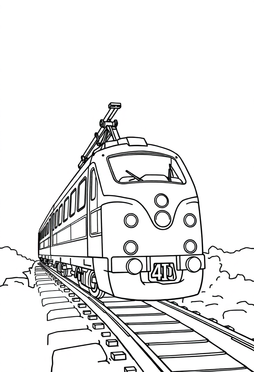 Magnetic Levitation Train coloring page, free printable