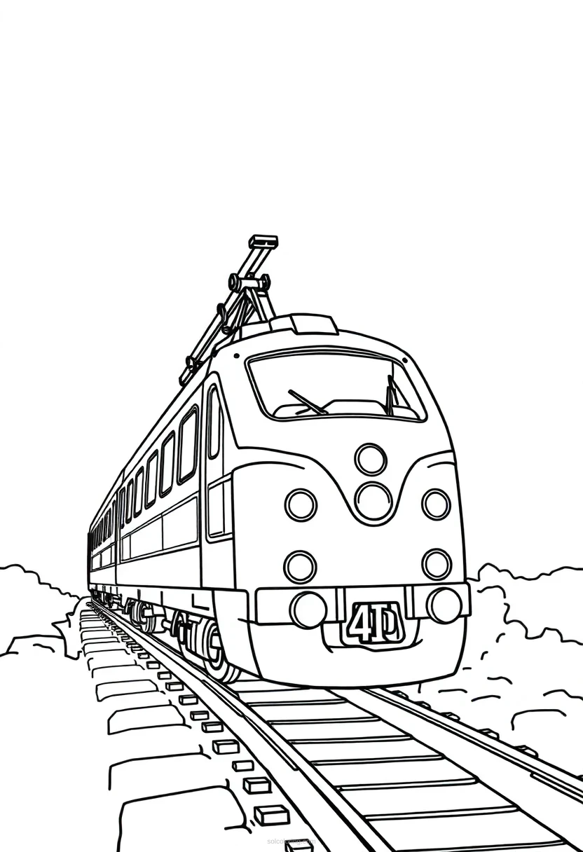 Magnetic Levitation Train coloring page for kids