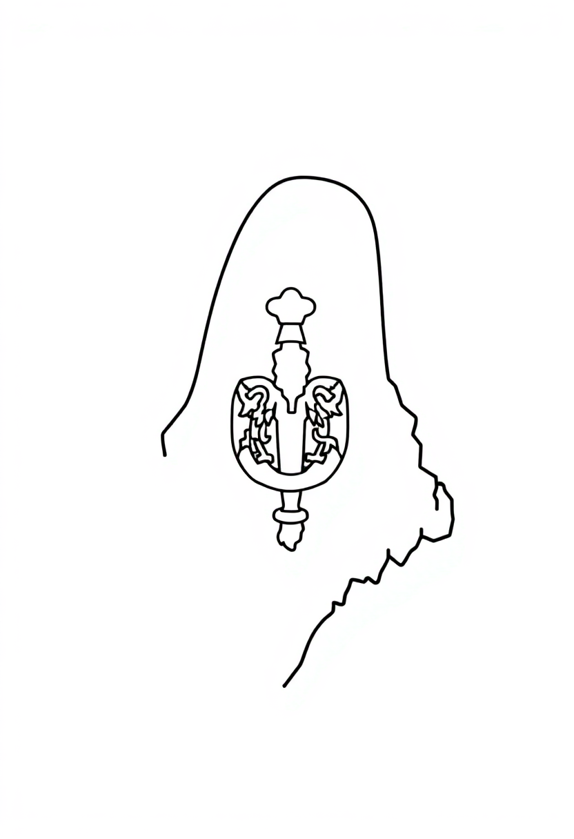 Maine State Flag coloring page, free printable