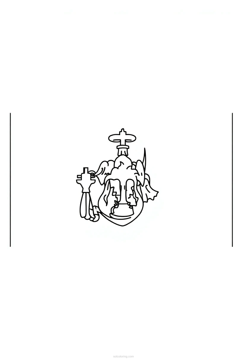 Maine State Flag coloring page for kids