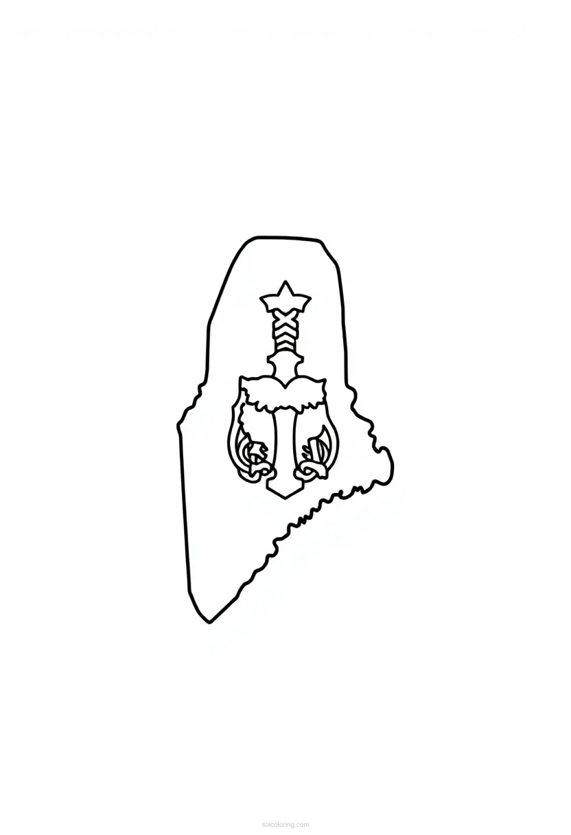 Maine State Flag coloring page for kids