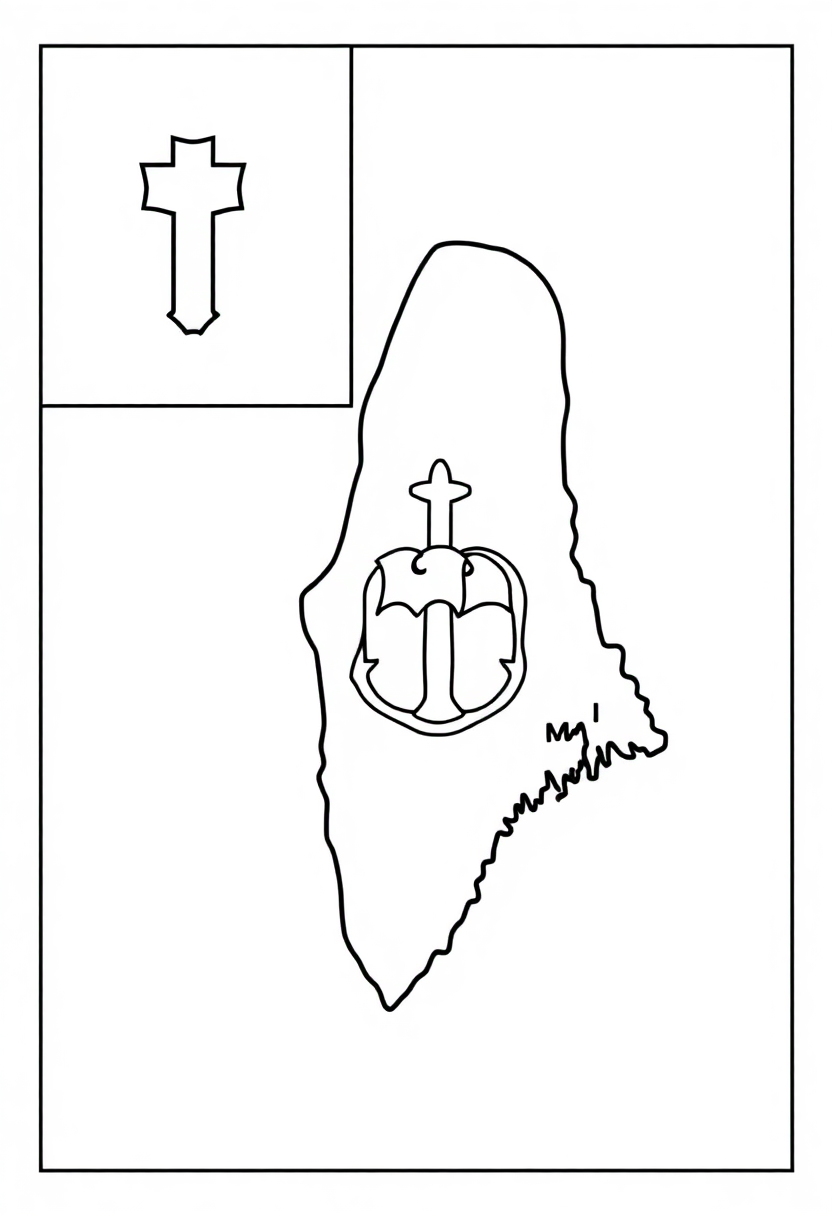 Maine State Flag coloring pages