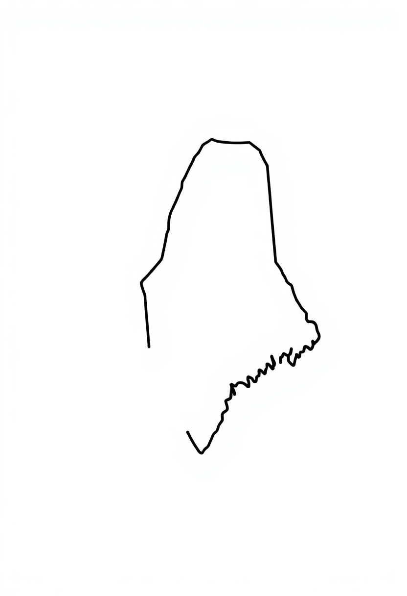 Maine State Flag coloring page, free printable