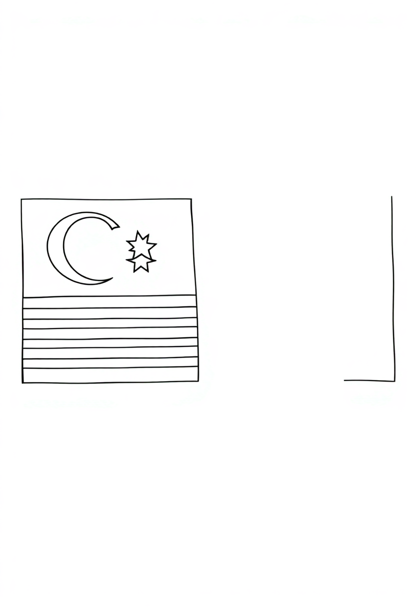 Malaysian Flag coloring page, free printable