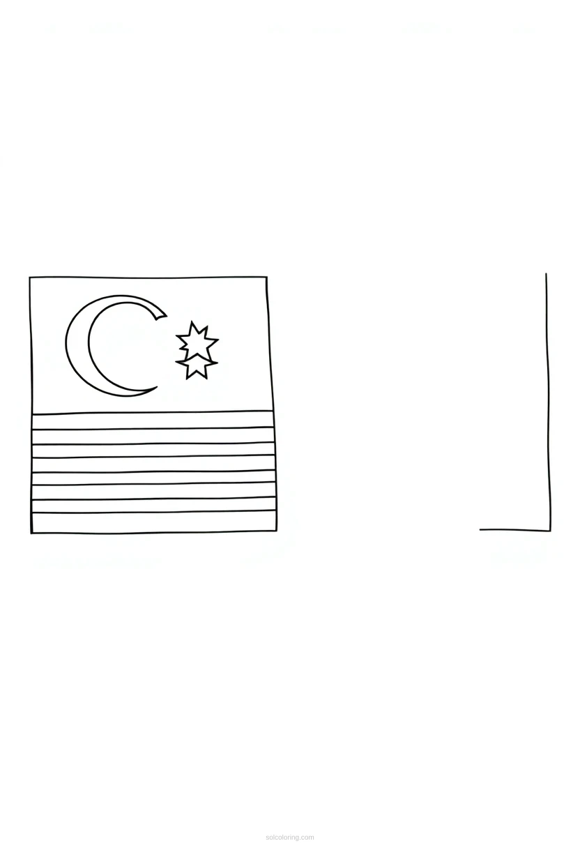 Malaysian Flag coloring page for kids