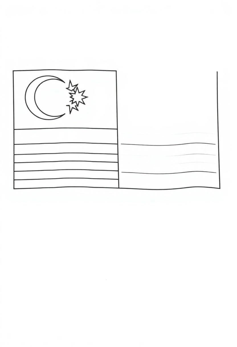 Malaysian Flag coloring page, free printable