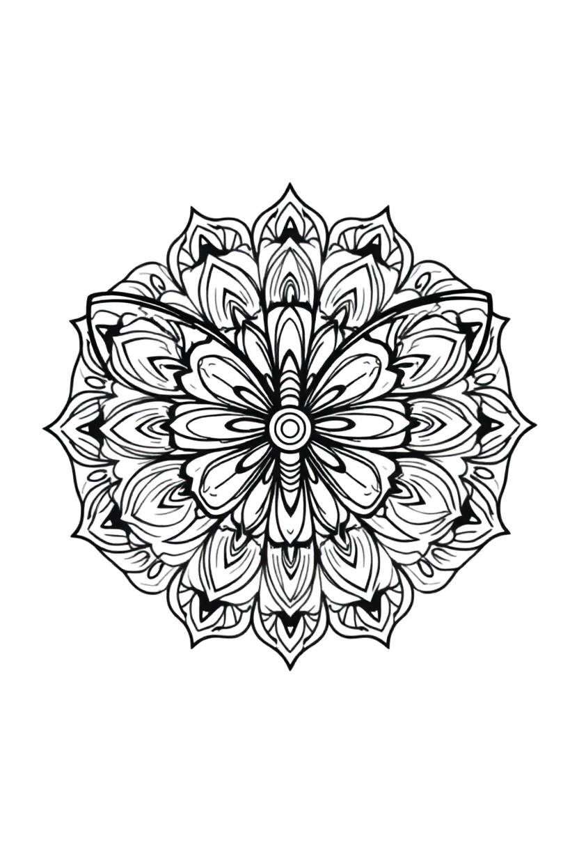 Mandala Butterfly coloring page for kids