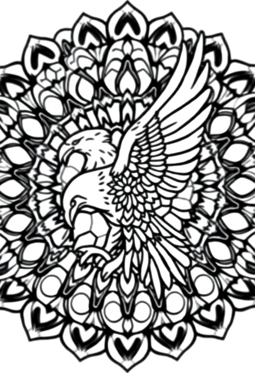 Mandala Eagle coloring page for kids