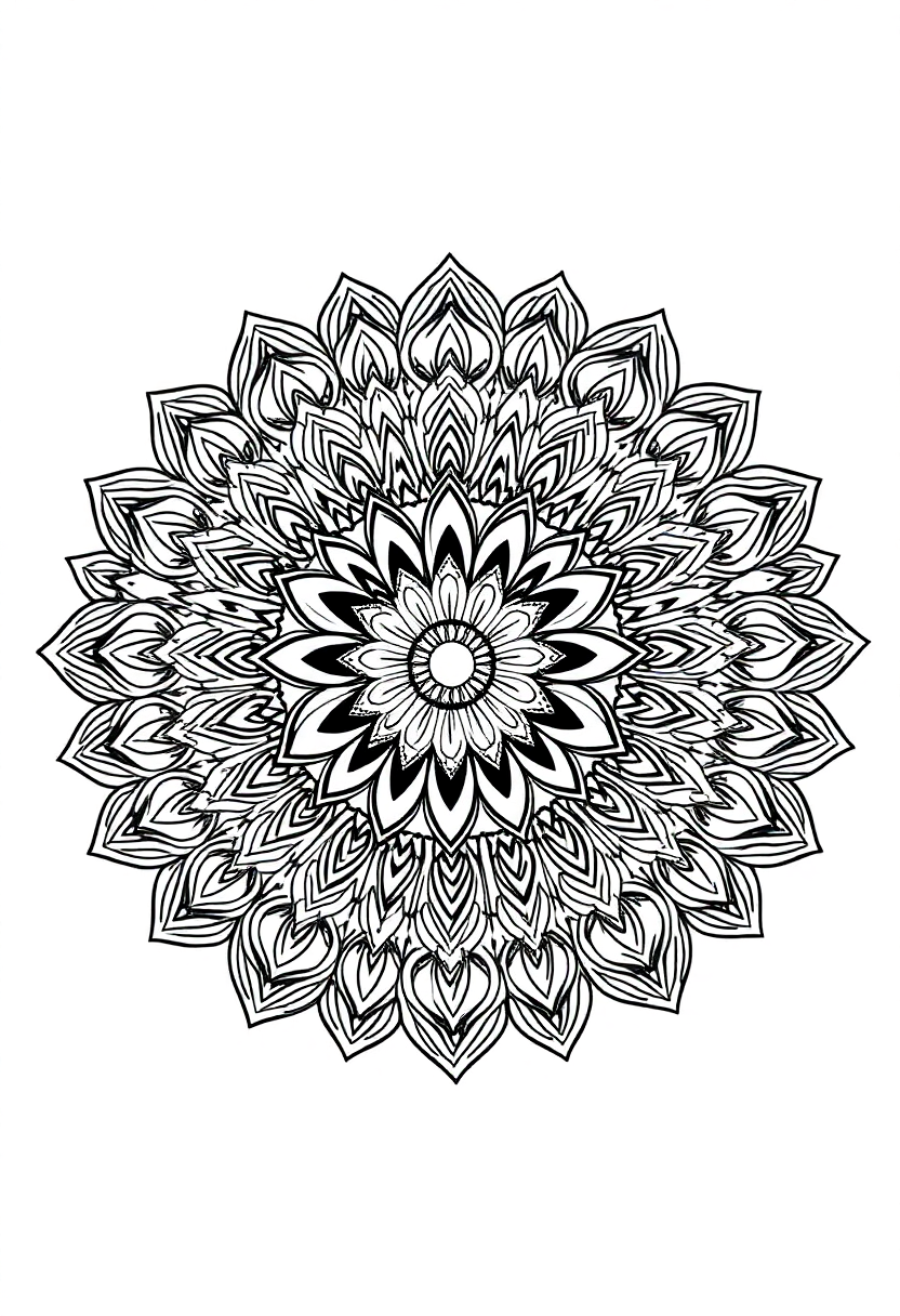Mandala Peacock coloring page for kids