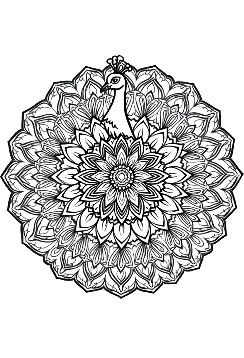 Peacock coloring pages