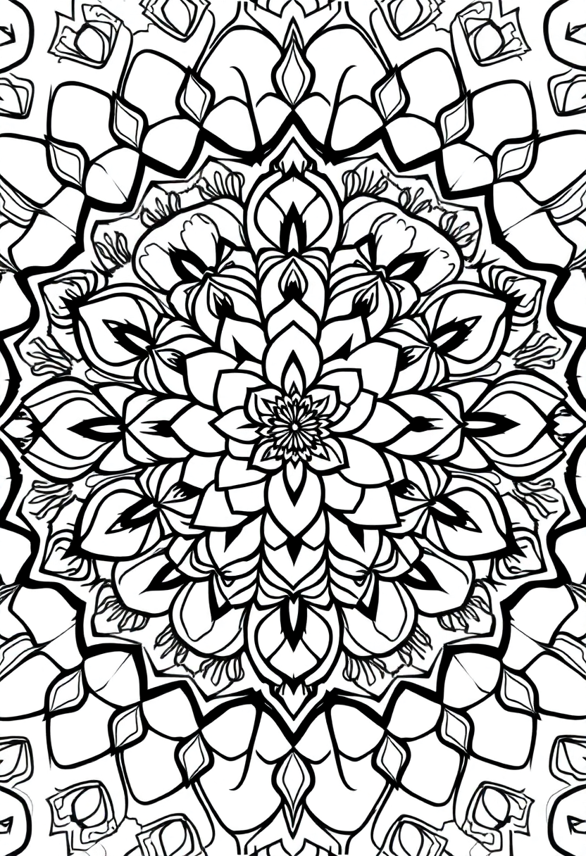 Mandala Rose Garden coloring page, free printable