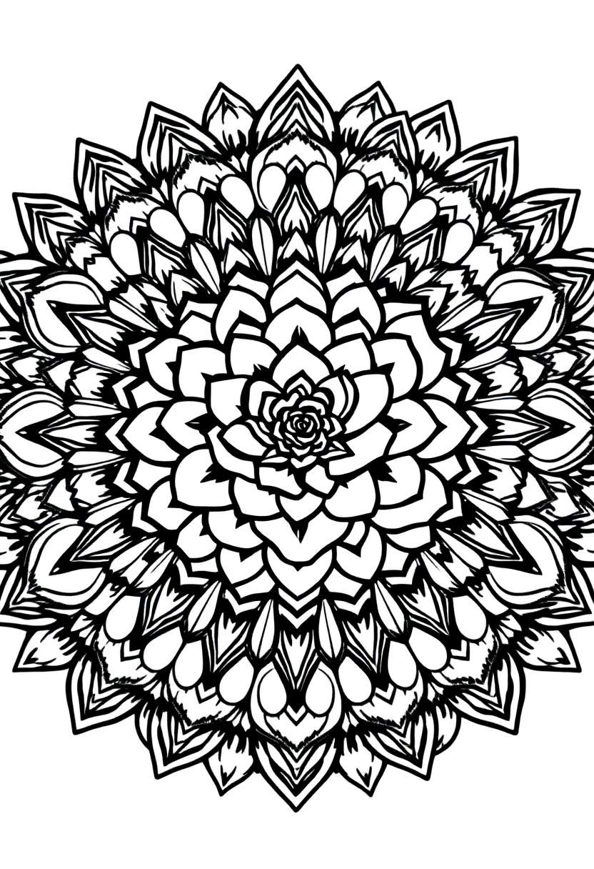 Mandala Rose Garden coloring page, free printable