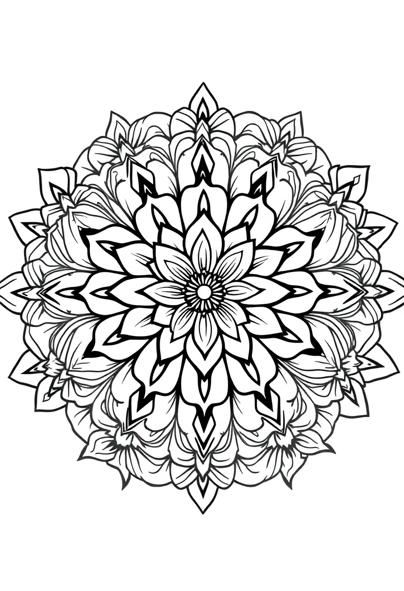Mandala Rose Garden coloring page, free printable