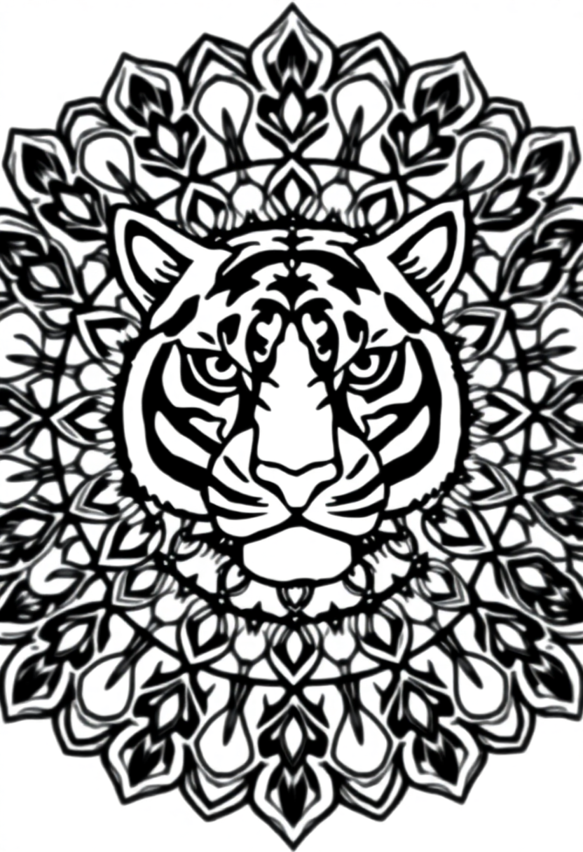 Mandala Tiger coloring page for kids