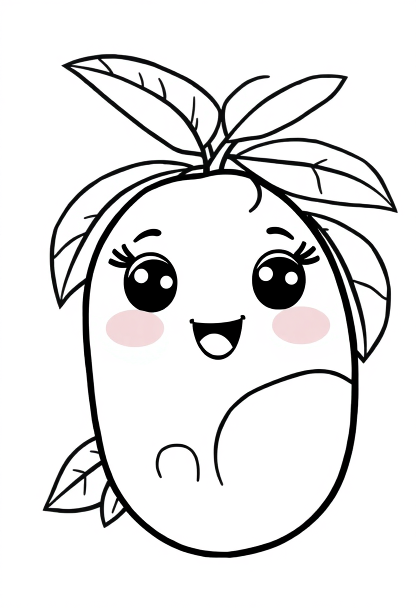 Mango Tropical coloring page, free printable