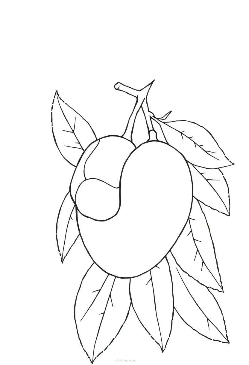 Mango Tropical coloring page for kids