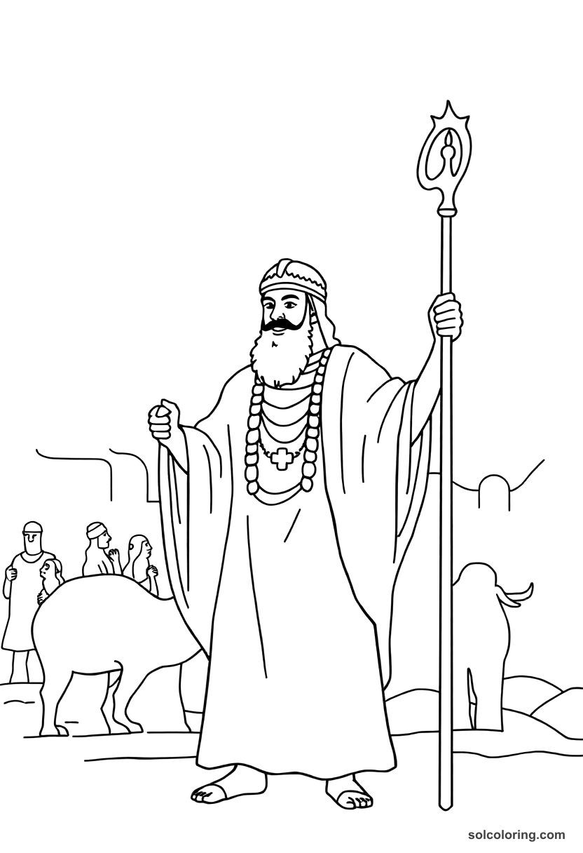 Simple Mansa Musa on His Pilgrimage to Mecca coloring page, free printable simple style