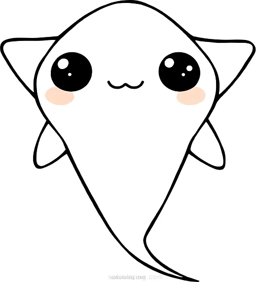 Manta Ray coloring page for kids