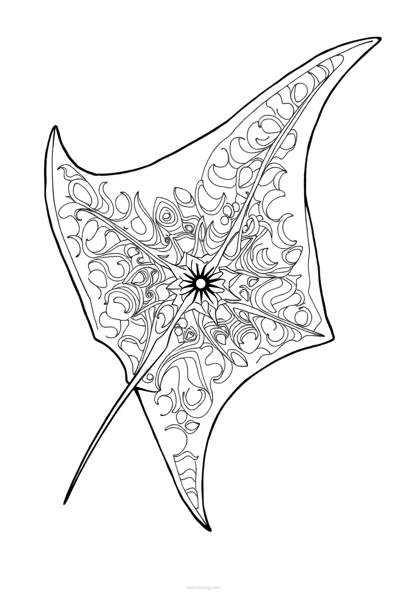 Manta Ray coloring page for kids