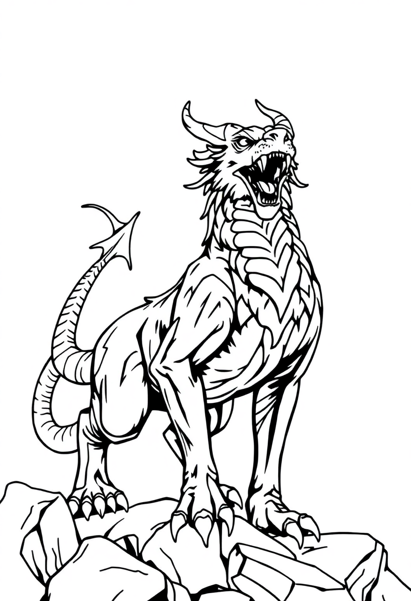 Manticore coloring page, free printable