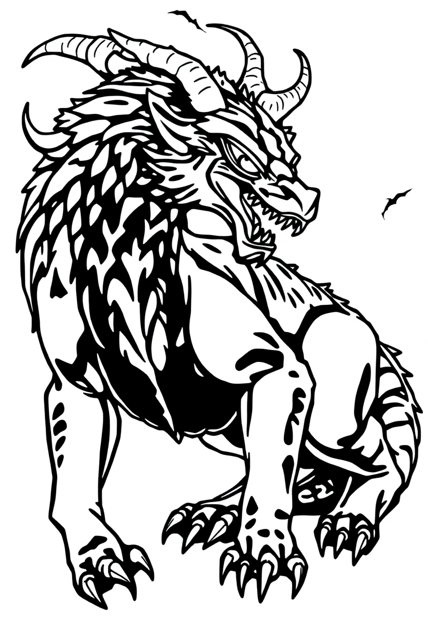 Manticore coloring page, free printable