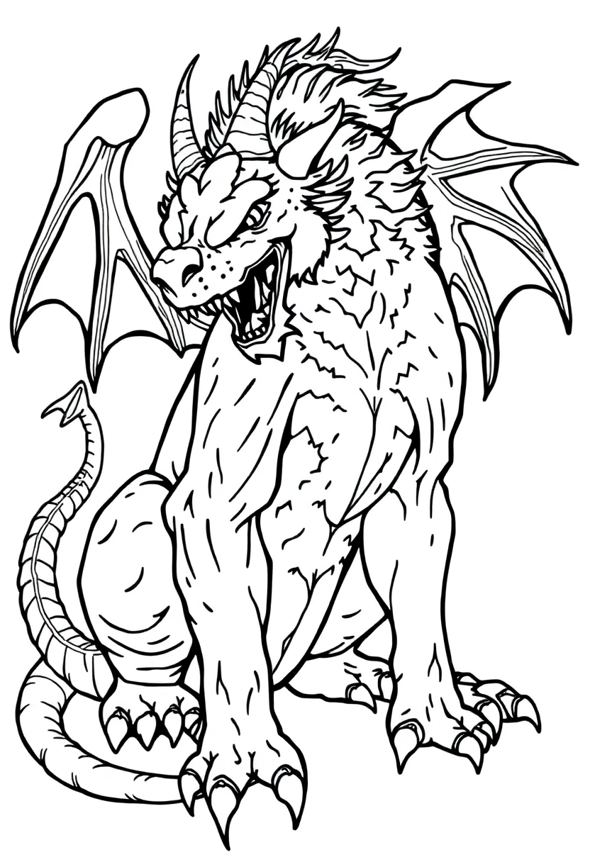 Manticore coloring page, free printable