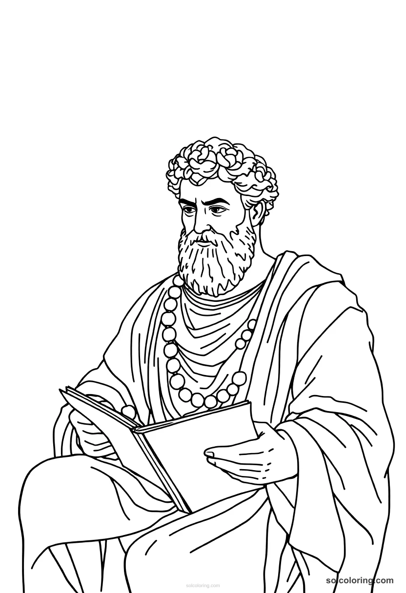 Marcus Aurelius Writing His Meditations coloring pages