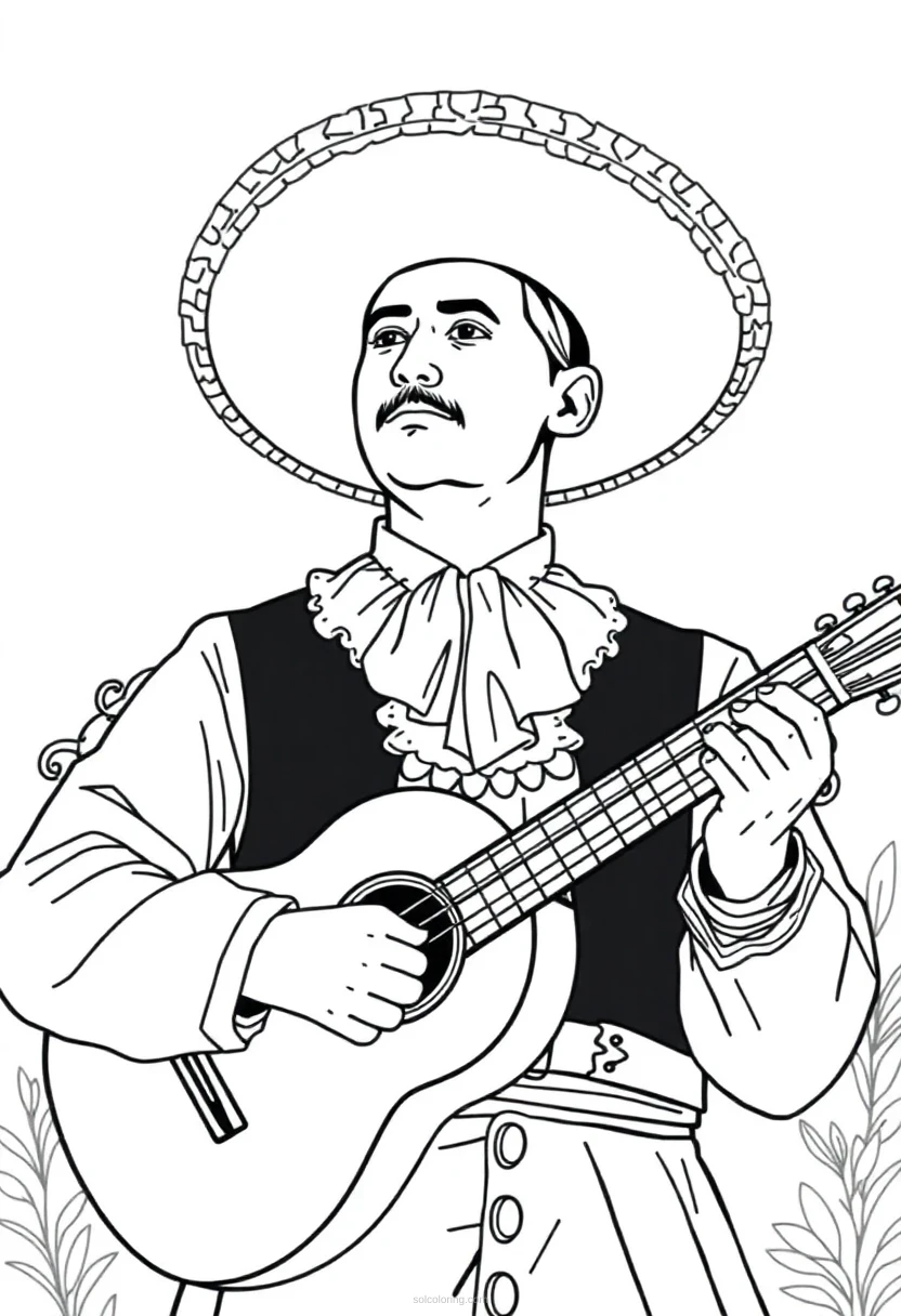 Mariachi Chibi coloring pages