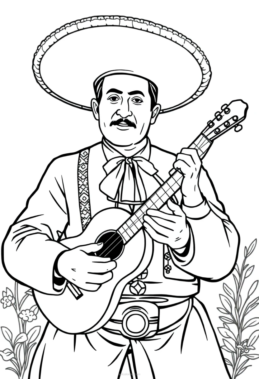 Mariachi Detailed coloring pages